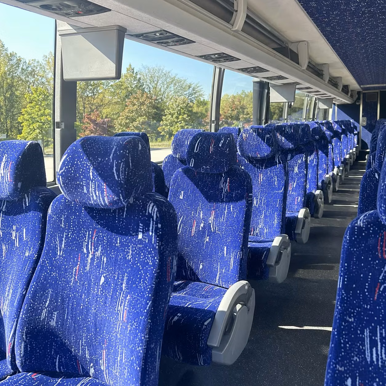 56 passenger charter bus inside